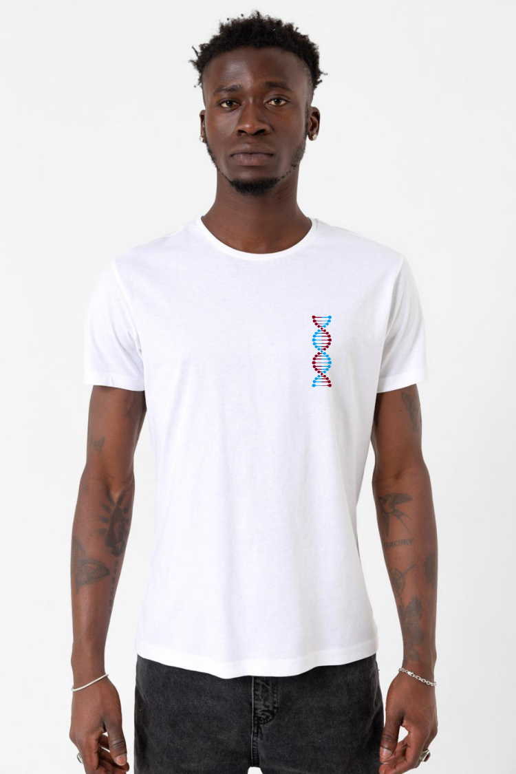 Bordo Mavi Dna Beyaz Erkek Bisikletyaka Tshirt