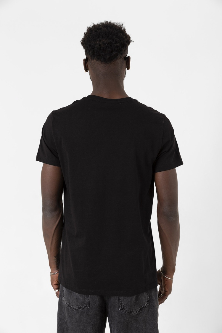 Bordo Mavi Parmak İzi Siyah Erkek Tshirt