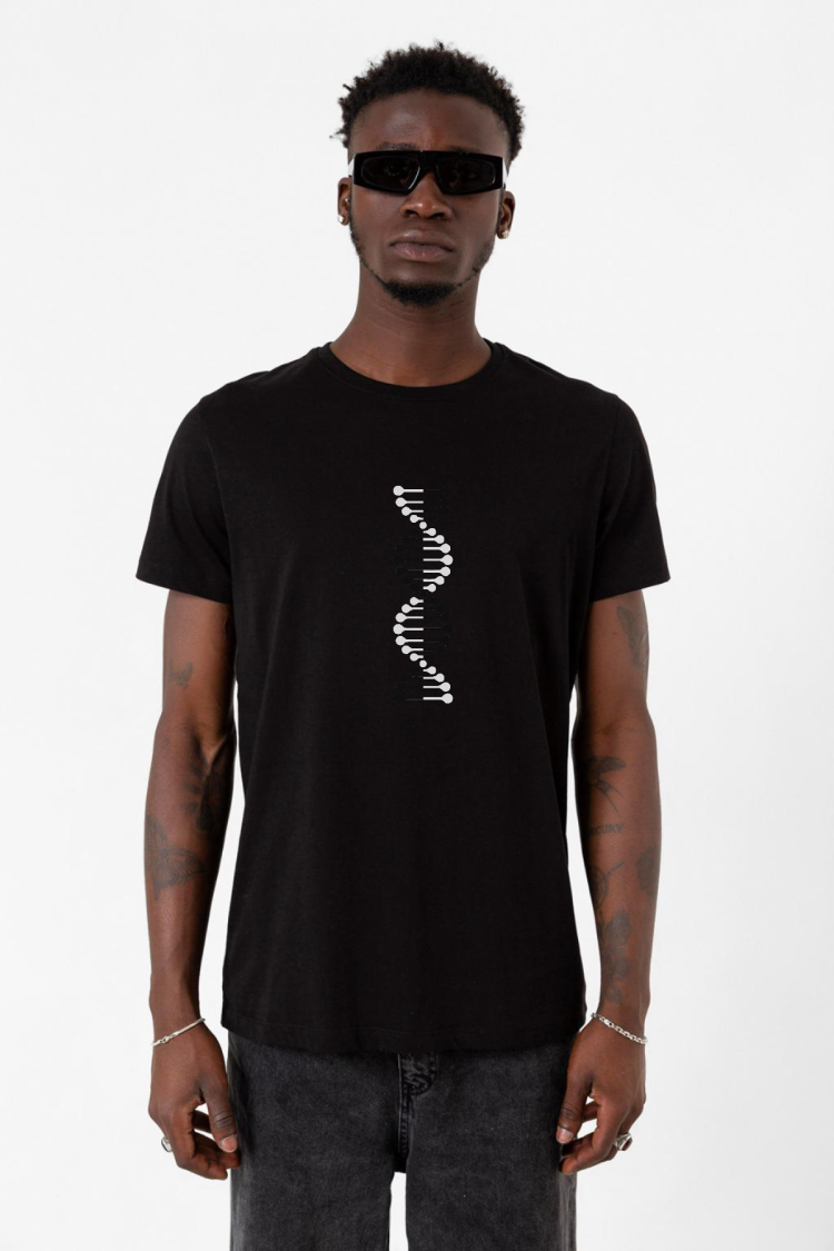 Siyah Beyaz Dna Siyah Erkek Tshirt