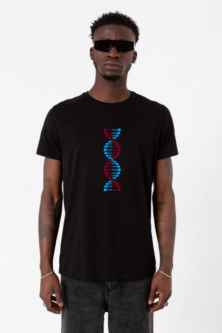 Bordo Mavi Dna Siyah Erkek Tshirt