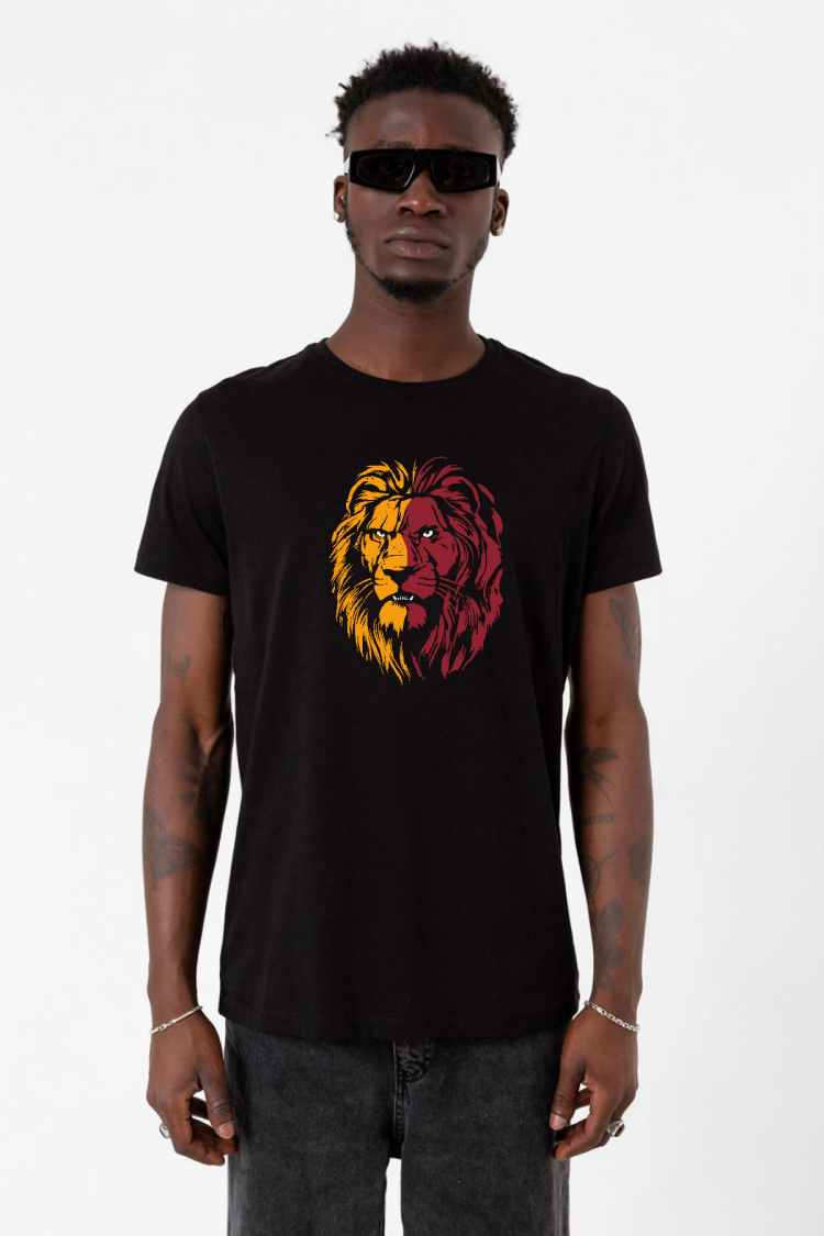 Sarı Kırmızı Aslan Siyah Erkek Tshirt