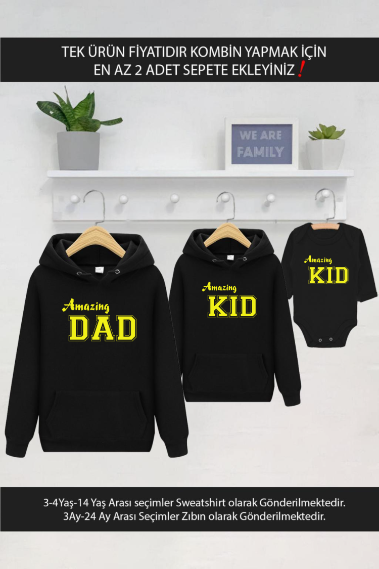 Amazing Dad Kid Baba Oğul Kız (TEK ÜRÜN FİYATIDIR KOMBİN YAPMAK İÇİN EN AZ 2 ADET SEPETE EKLEYİN)