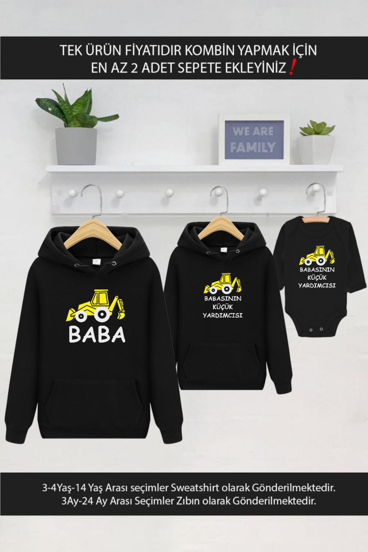 İnşaat Araçları Baba Oğul Kız (TEK ÜRÜN FİYATIDIR KOMBİN YAPMAK İÇİN EN AZ 2 ADET SEPETE EKLEYİNİZ)