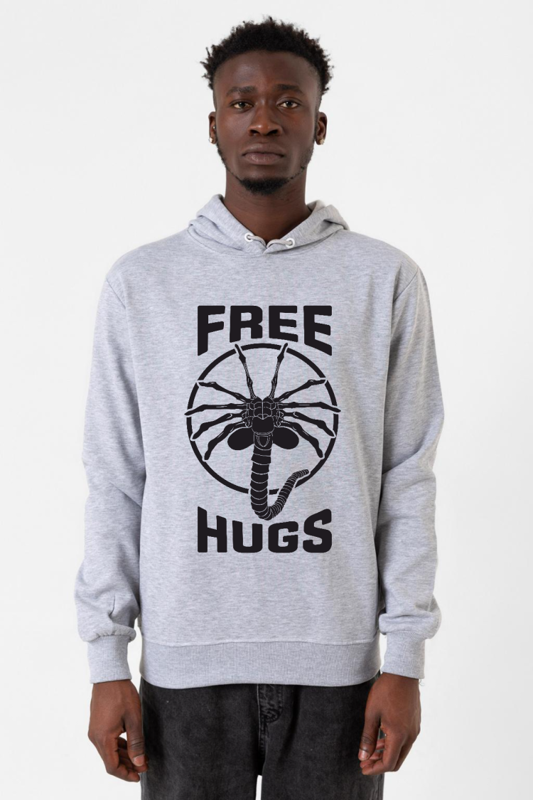 Free Facehugger Hugs Grimelanj Erkek Kapşonlu 3ip Sweatshirt