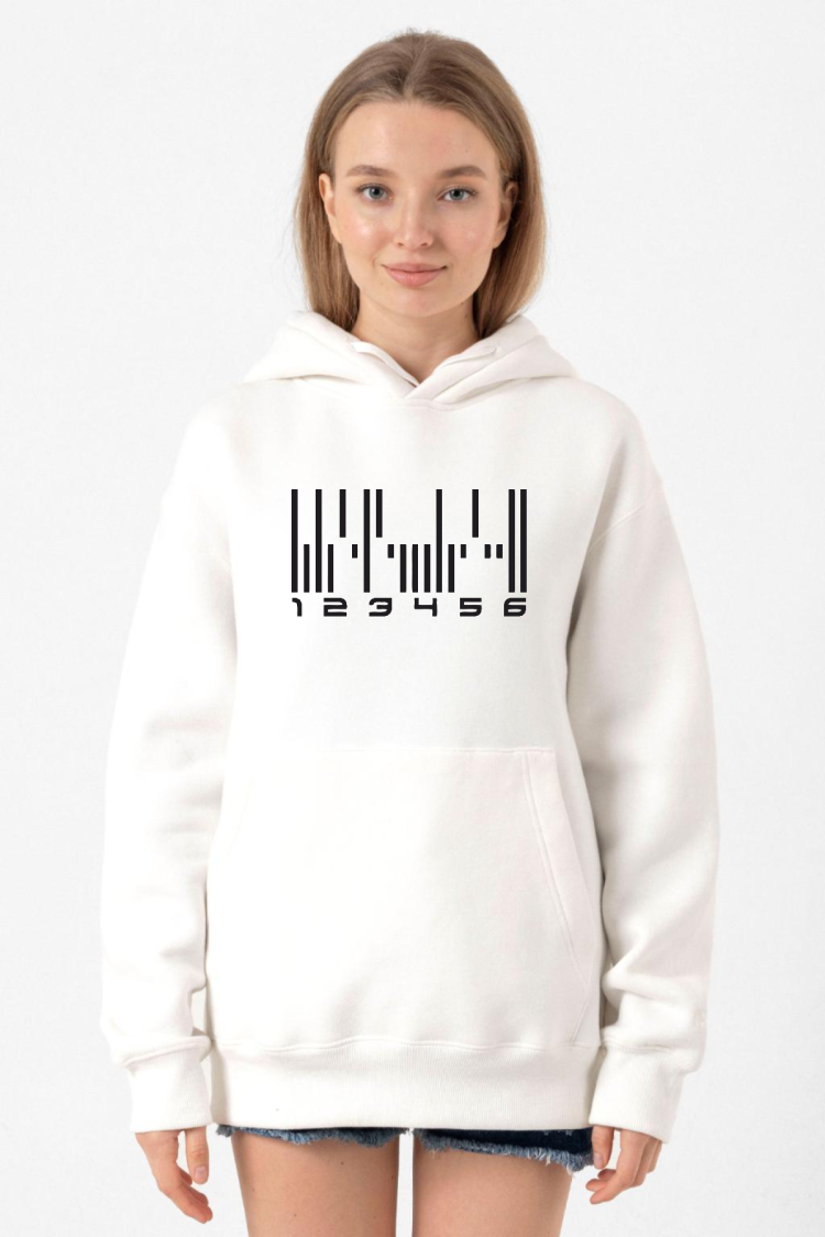 Dark Matter The Android Barcode Beyaz Kadın 3ip Kapşonlu Sweatshirt