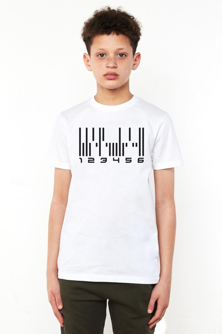 Dark Matter The Android Barcode Beyaz Çocuk Bisikletyaka Tshirt