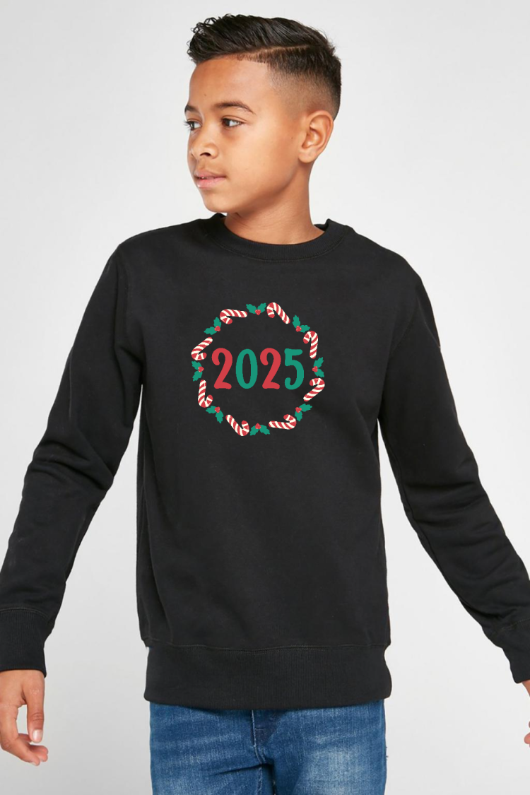 Christmas Holiday Wreath Siyah Çocuk 2ip Sweatshirt