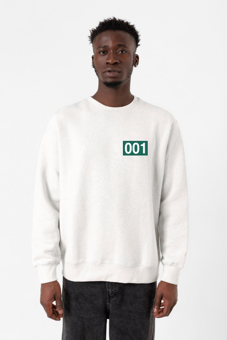 Squid Game Player 001 Beyaz Erkek 2ip Sweatshirt