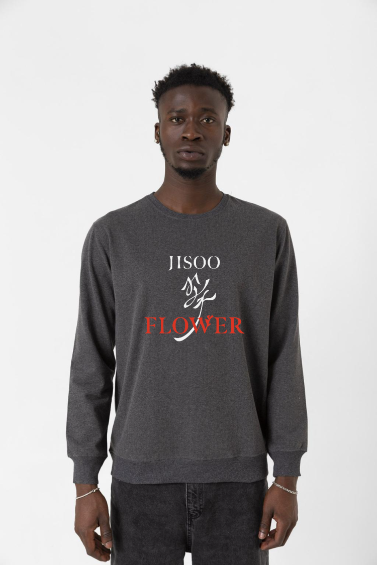 Jisoo Flower Füme Erkek 2ip Sweatshirt