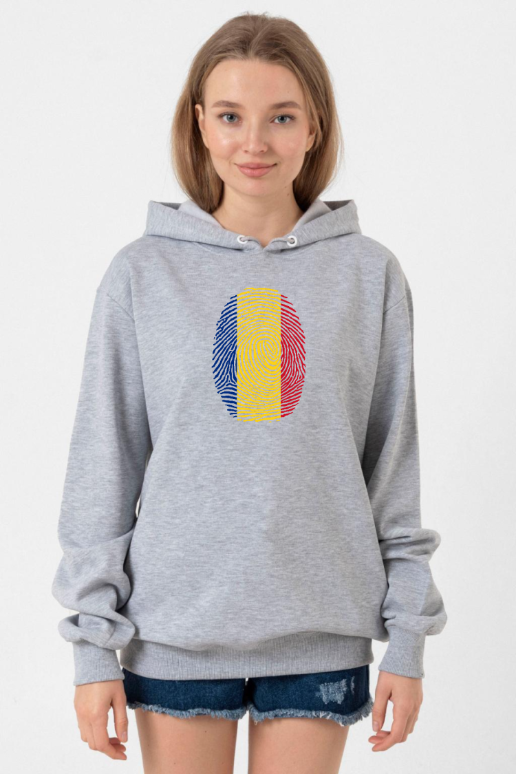 Romania Fingerprint Grimelanj Kadın 3ip Kapşonlu Sweatshirt