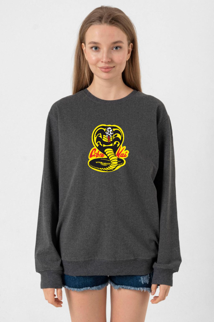 Cobra Kai Logo Füme Kadın 2ip Sweatshirt
