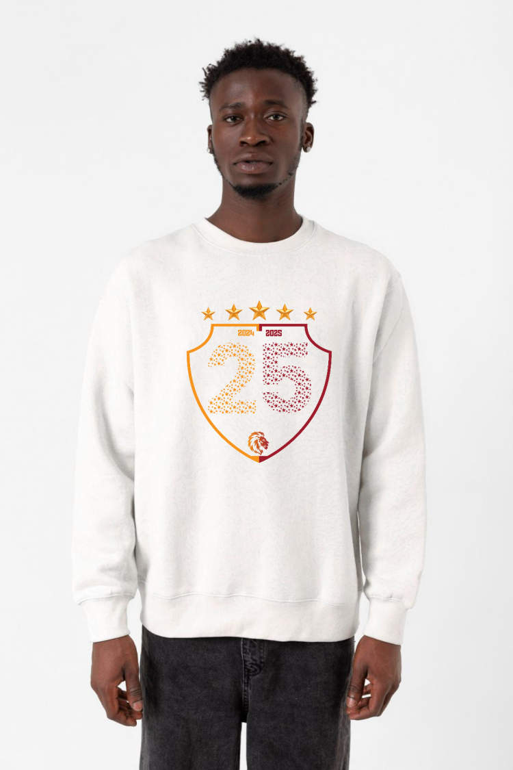 25 Şampiyonluk Shield Beyaz Erkek 2ip Sweatshirt