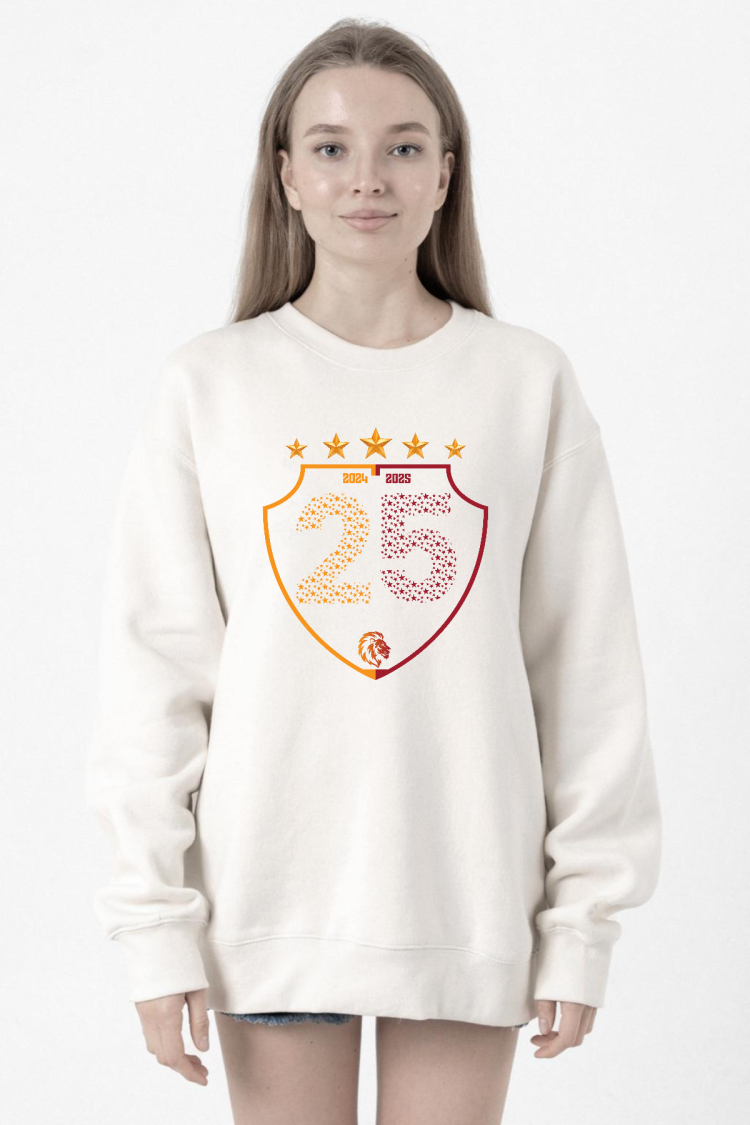 25 Şampiyonluk Shield Beyaz Kadın 2ip Sweatshirt