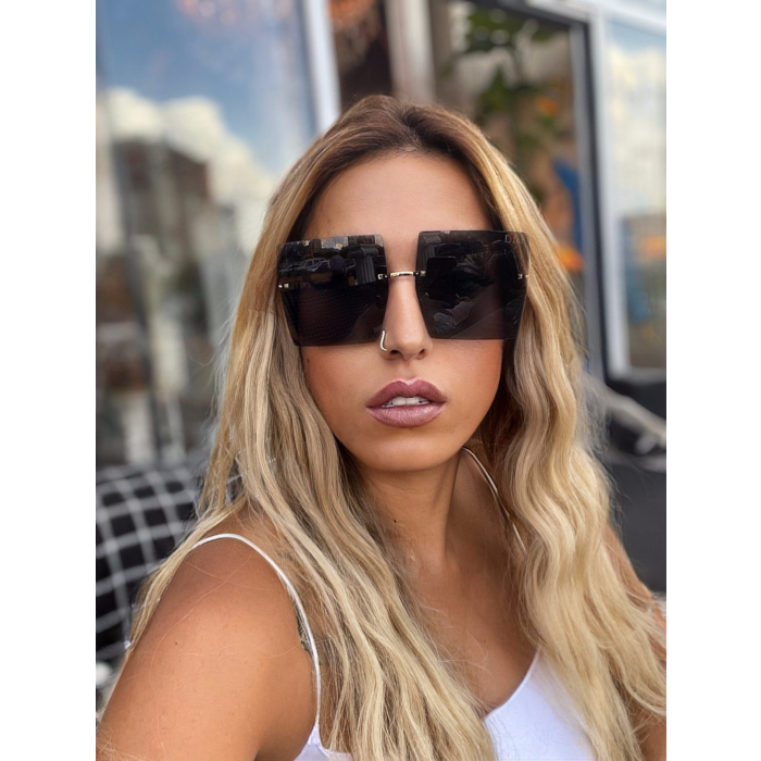Siyah kare camlı çerçevesiz dior gözlük 88