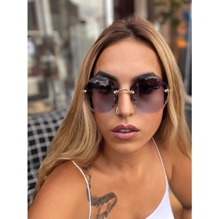 Mavi Sekizgen Cam Chloe Gözlük 12