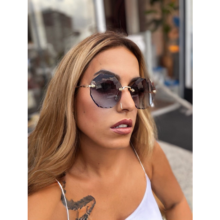 Mavi Sekizgen Cam Chloe Gözlük 12