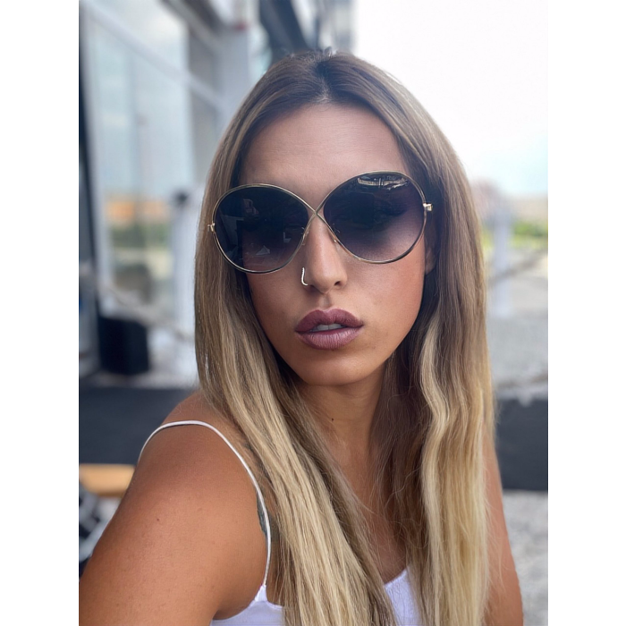 Siyah Cam Gold Çerçeve Tom Ford Gözlük 34