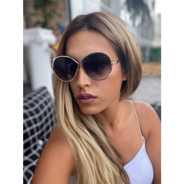 Siyah Cam Gold Çerçeve Tom Ford Gözlük 34