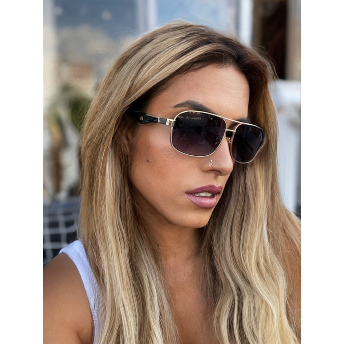 Siyah Camlı Gold Çerçeveli Maybach Gözlük 89
