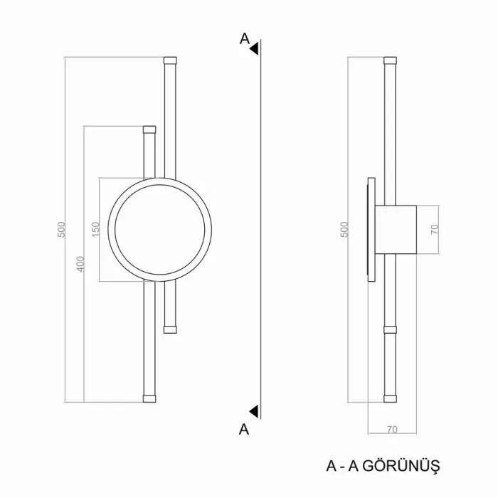 Led Aplik DOUBLE EXCALIBUR 50 cm