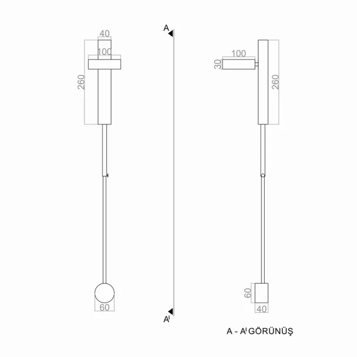 Led Aplik UITROEP 100 cm