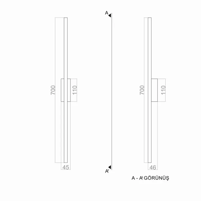 Led Aplik DENGE 70 cm