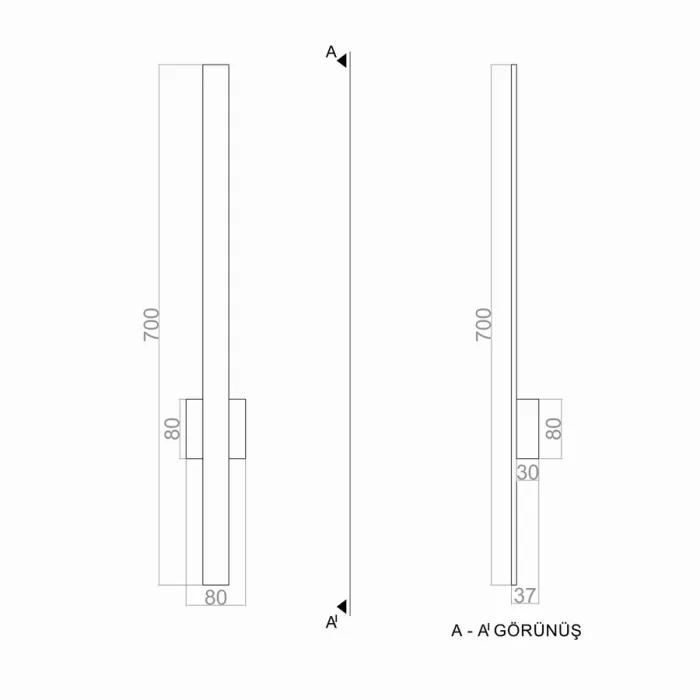Led Aplik LARGA 70 cm