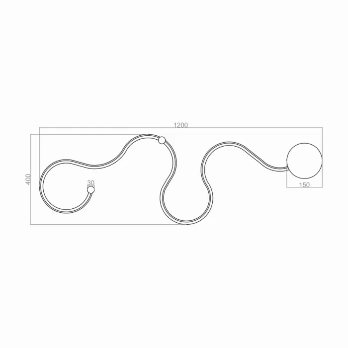 Led Aplik SNAKE 120*30 cm