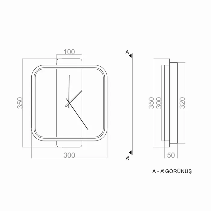 Led Aplik 4GEN UUR 30*30 cm
