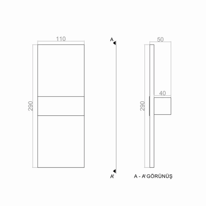 Led Aplik MUUR  29*11 cm