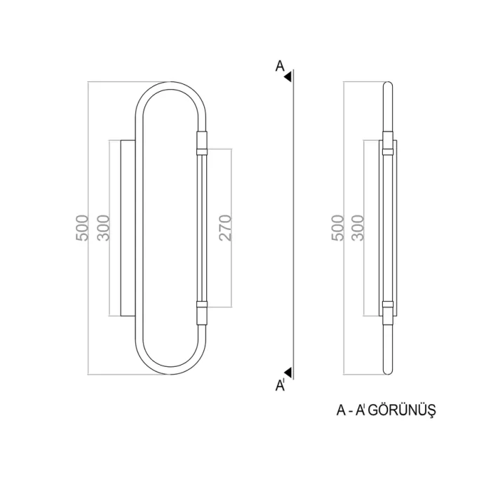 Led Aplik RAGGİ 50*13 cm