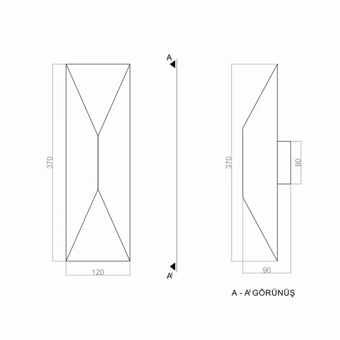 Led Aplik TUBO  37*12 cm
