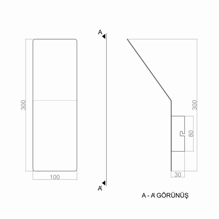 Led Aplik CURVE 30*10 cm