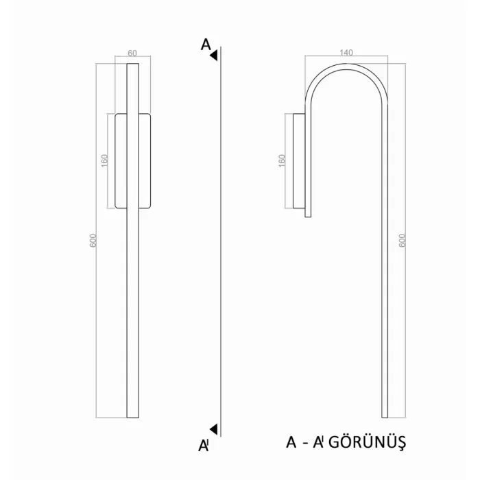 Led Aplik STAFF 60 cm