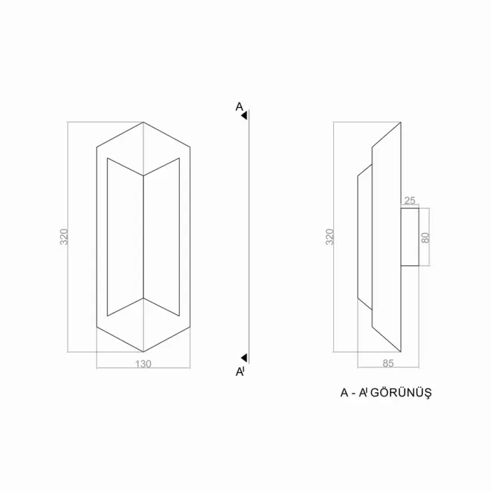 Led Aplik LEAK 32*13 cm
