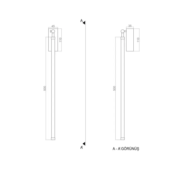 Led Aplik BARRIER 50 cm