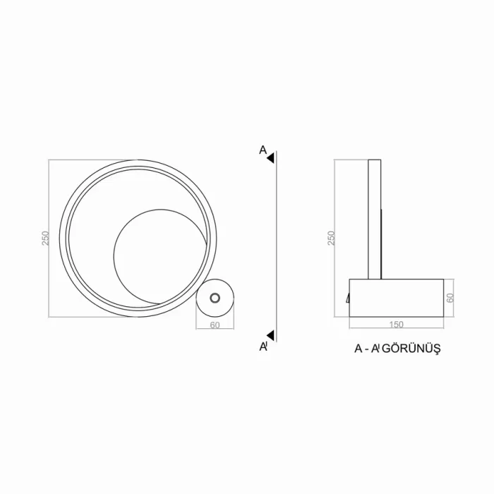 Led Masa Lambası SOLAR ECLIPSE 25 cm