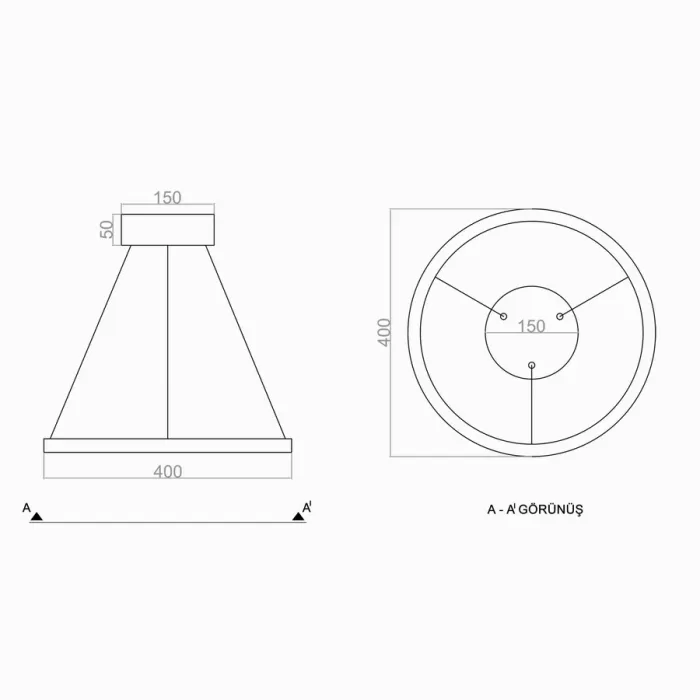 Led Avize Sarkıt CIRKEL 40 cm