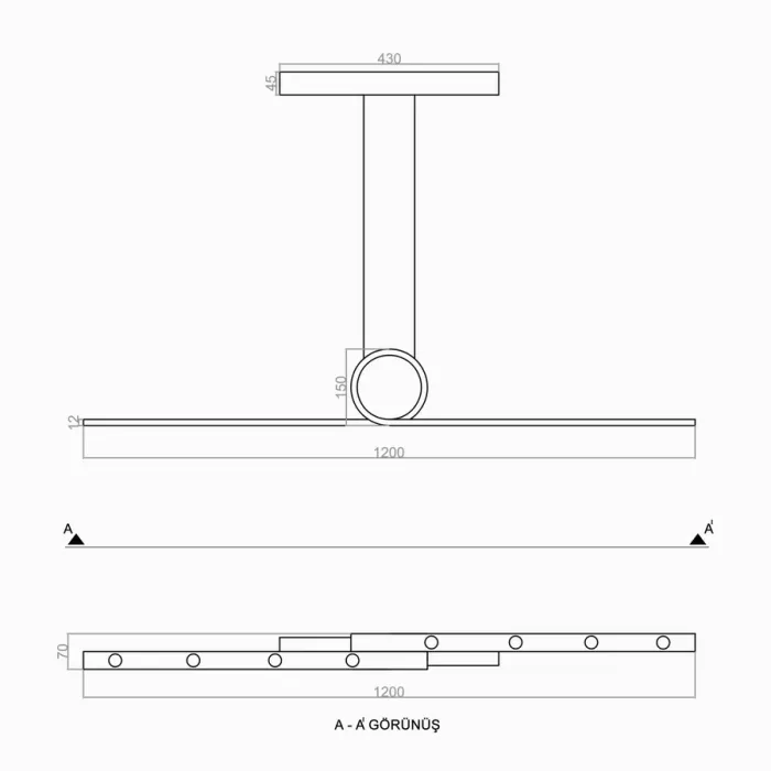 Led Avize Sarkıt EYES 120 cm