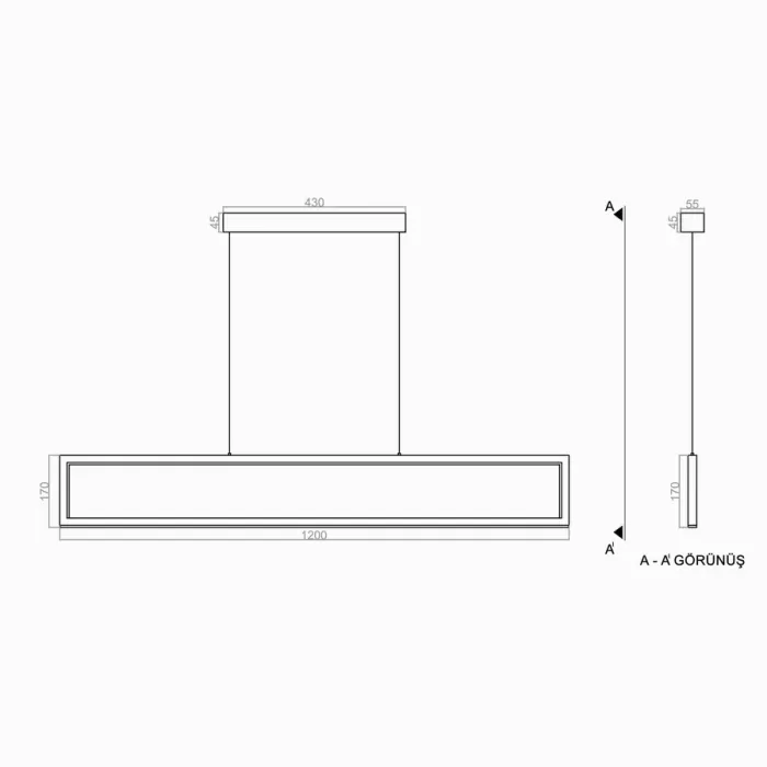 Led Avize Sarkıt DİK4GEN 120*17 cm
