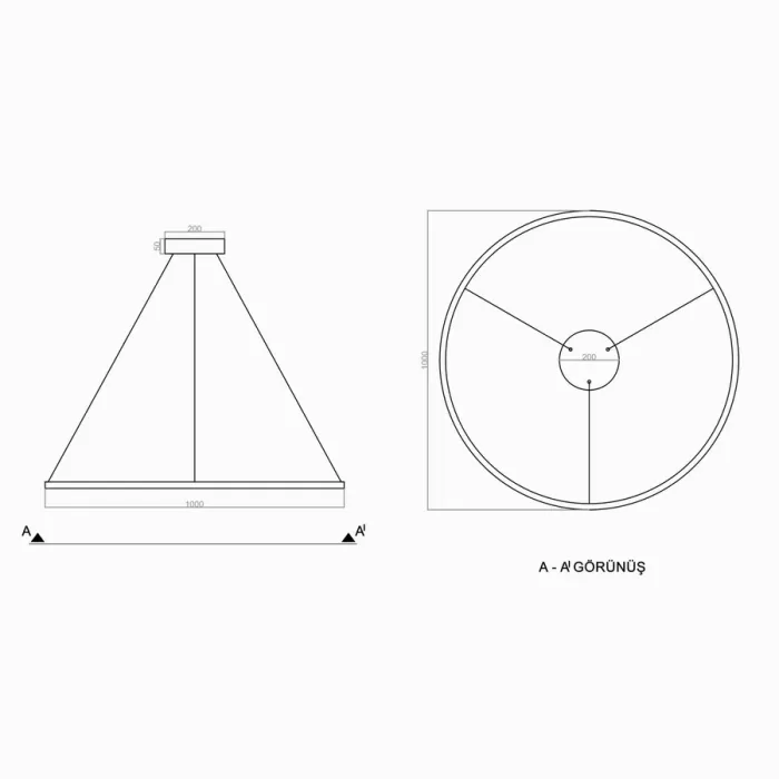 Led Avize Sarkıt CIRKEL 100 cm
