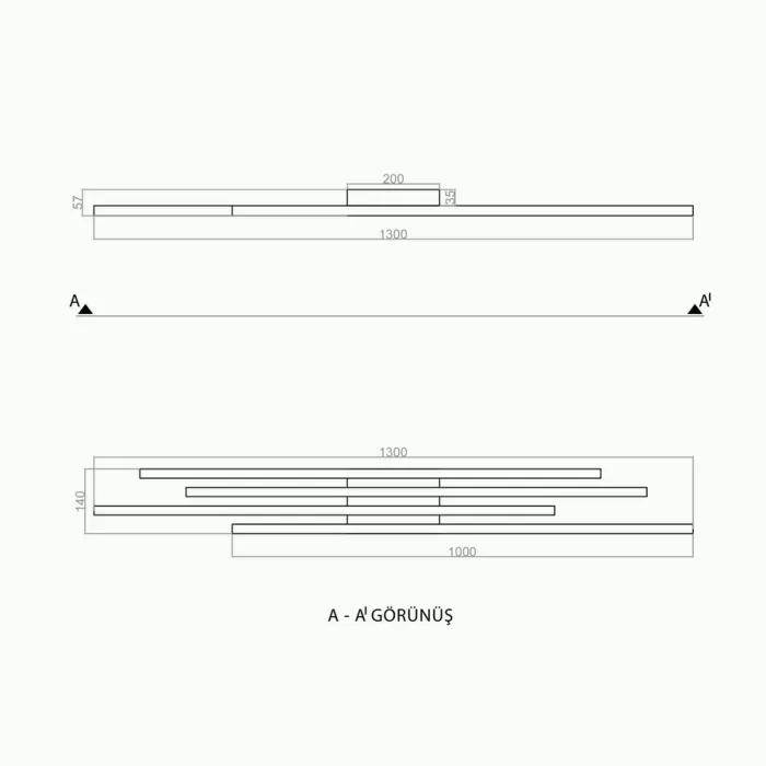 Led Avize Plafonyer 4FENCE 4*100 cm