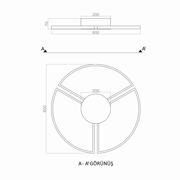 Led Avize Plafonyer FRIHED 60 cm