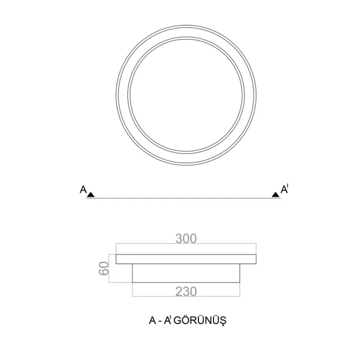 Led Avize Plafonyer BASIS 30 cm