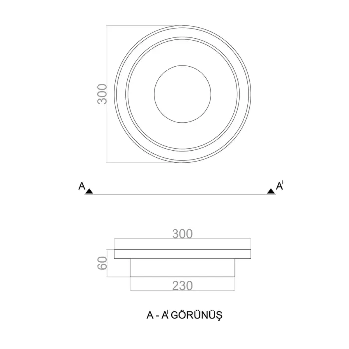 Led Avize Plafonyer BASIS 30 cm