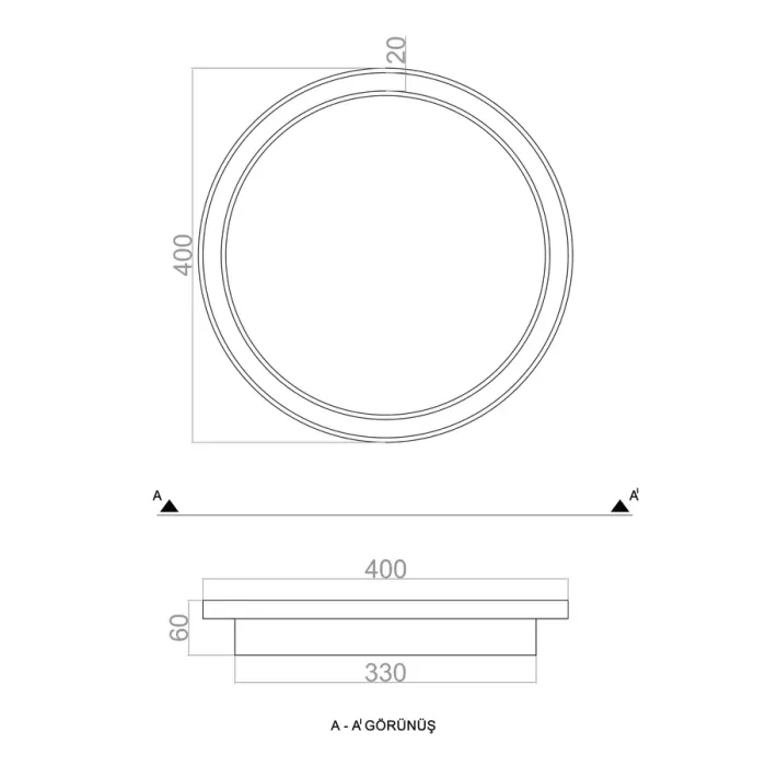 Led Avize Plafonyer BASIS 40 cm