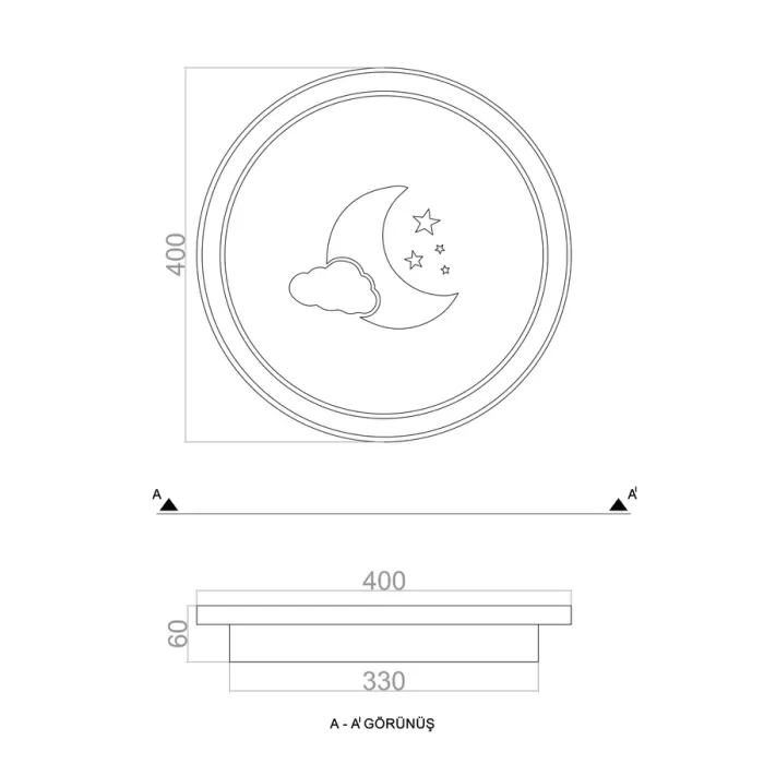 Led Avize Plafonyer BASIS 40 cm