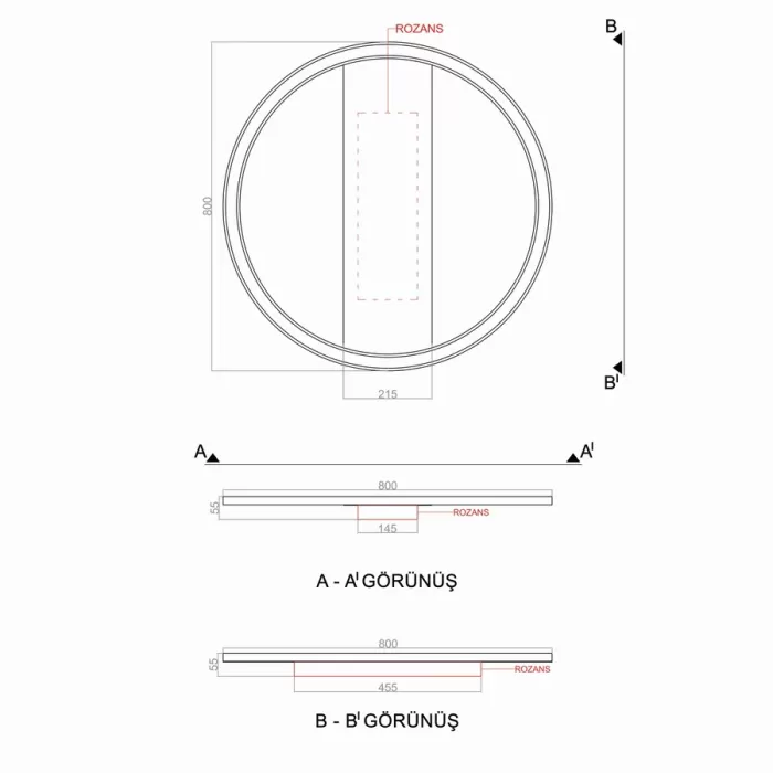 Led Avize Plafonyer BASIS 100 cm