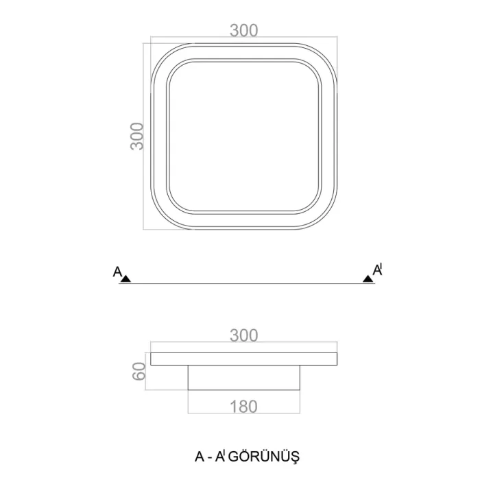 Led Avize Plafonyer BASIS 30*30 cm