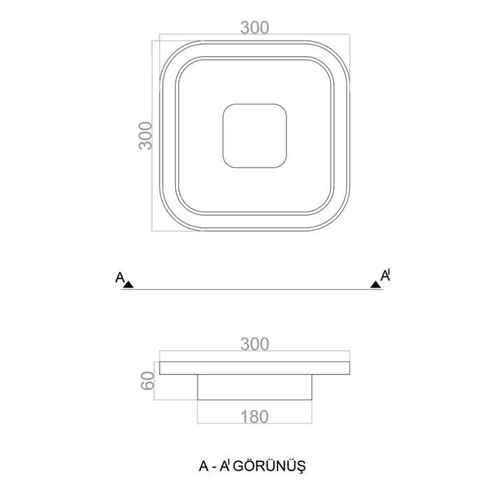Led Avize Plafonyer BASIS 30*30 cm